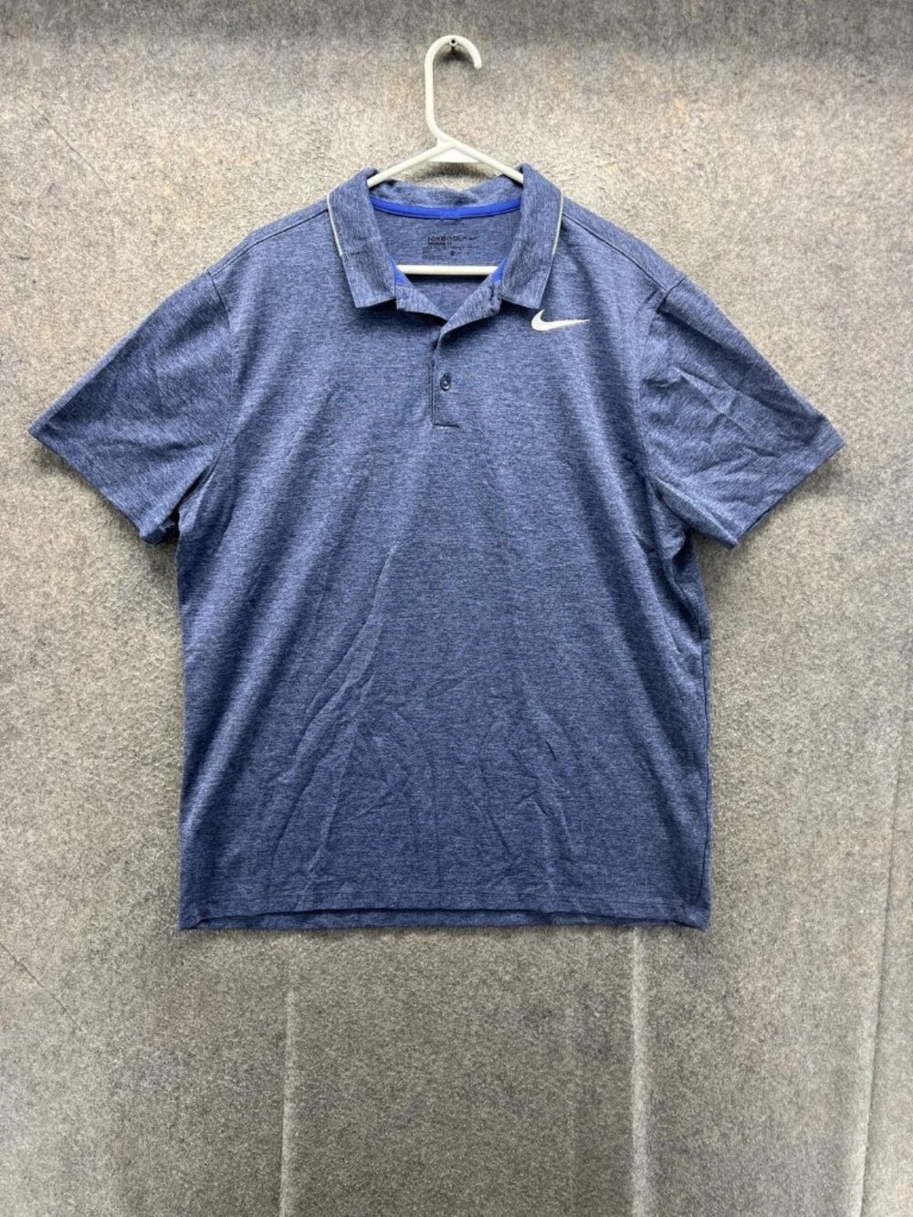 Nike Golf Polo Shirt Men XL Blue Dri-FIT Standard Fit Golf Jersey Casual Logo
